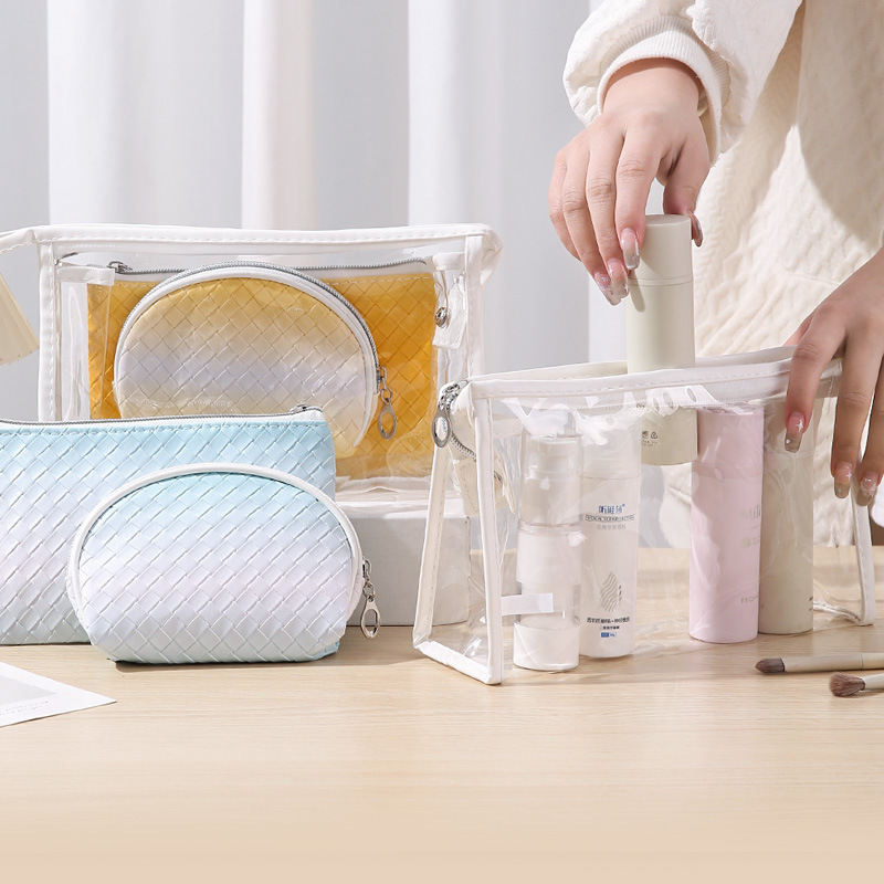 Bolsa de lavado, paquete de tres piezas, bolsa de almacenamiento de cosméticos portátiles, bolsa de almacenamiento de cosméticos impermeables de gran capacidad