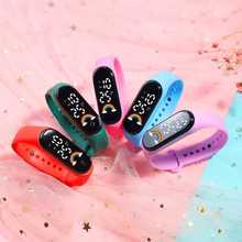 新款LED触摸防水简约创意彩虹显示中小学生节日夜光手环表