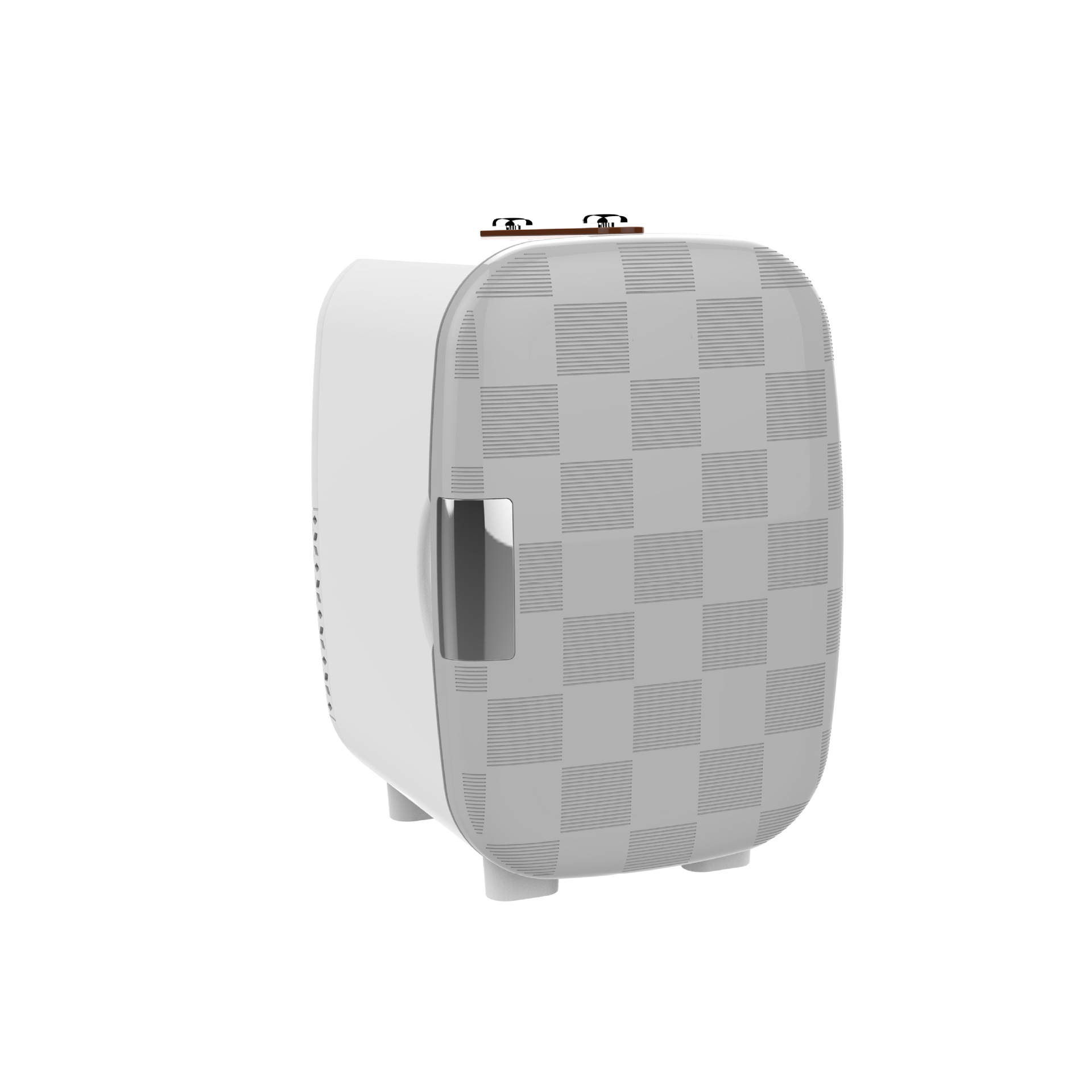 Refrigerador de automóvil personalizado de 6L portátil al aire libre mini refrigerador de cuadrícula de diamante para automóviles de doble propósito dormitorio pequeño refrigerador