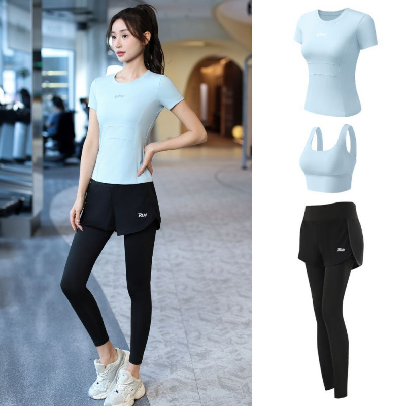 Trajes de yoga para mujeres de verano ropa deportiva suelta rápida ropa seca para correr trajes de mujeres de la mañana comercio al por mayor