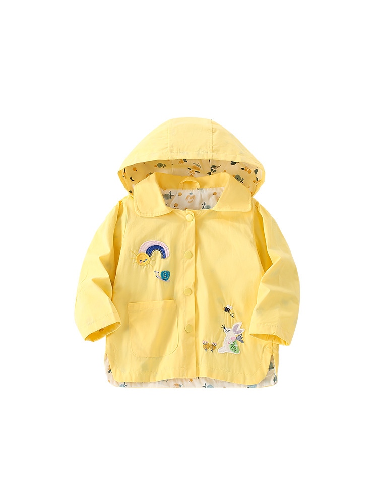 En stock malwee chaqueta para niños Primavera y otoño nuevos niños europeos y americanos con capucha casual Top estilo occidental Ropa para Niñas