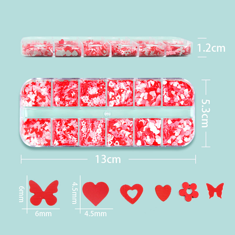 Fashion Heart Shape Butterfly Pet Nail Decoration Accessories 1 Set display picture 2