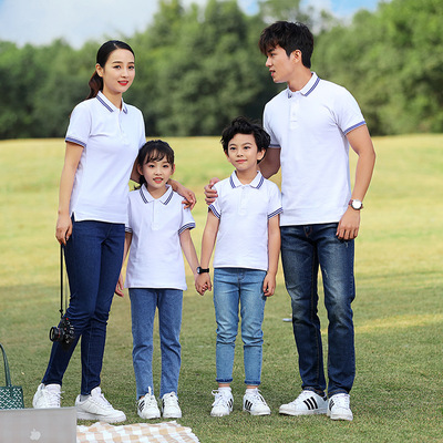 2021 cotton material With children summer Thin section Lapel POLO style personality fashion Community service customized