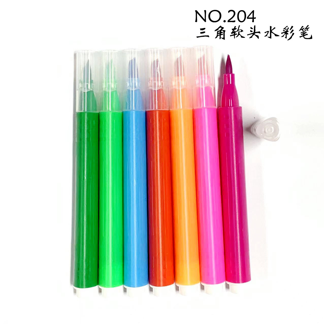 Triangle soft head watercolor pen 12 color 18 color 24 color 36 color single wholesale can be set LOGO factory direct supply
