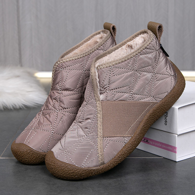 2025 invierno nuevos zapatos de algodón de mujer con veludo grueso botas de nieve de cilindro alto calentamiento cómodo zapatos de algodón de madre zapatos de mujer
