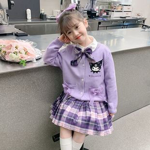 Kulomi Clothes Girls JK Uniform suit Children's dress Spring and Autumn College Style Little Girl's Western Style Princess Dress