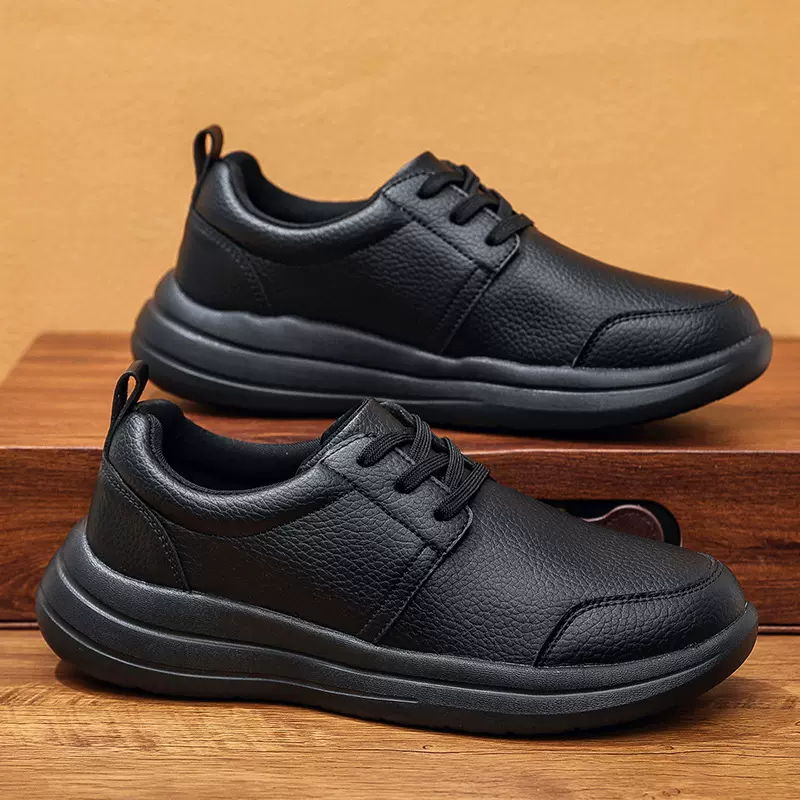 50大码男士黑色软底皮鞋商务休闲百搭单鞋懒人一脚蹬现货批发2025