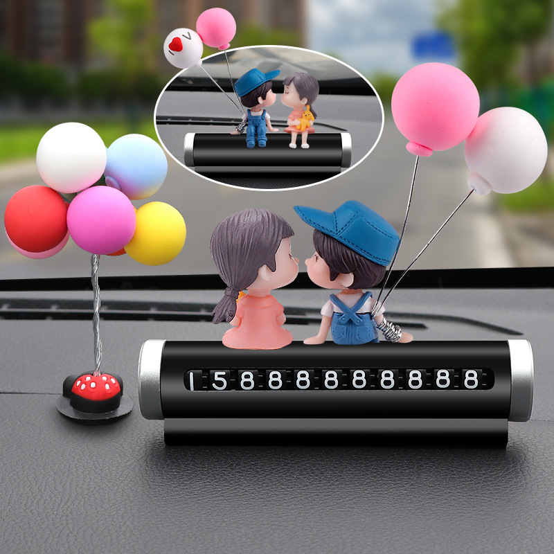 Matrículas de estacionamiento temporal de automóviles, decoraciones interiores de automóviles, personalidad linda, suministros creativos para automóviles, placas de teléfono de automóviles móviles