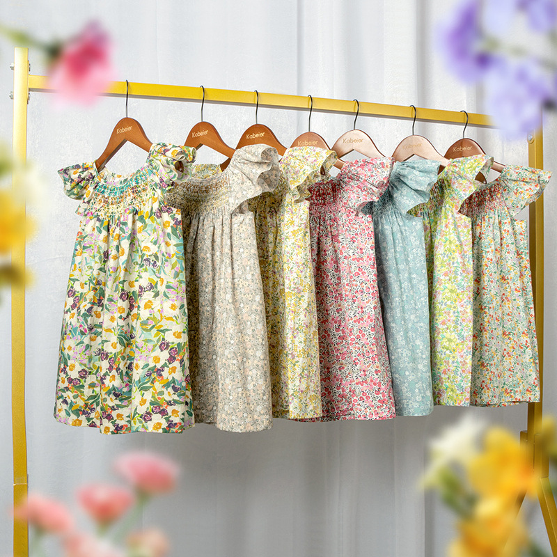2026 Nordic Summer New Style Girls' Floral Cable-Knit Stylish Dress, Girls' Pastoral Style Dress 2026 Nordic Summer New Style Girls' Floral Cable-Knit Stylish Dress, Girls' Pastoral Style Dress