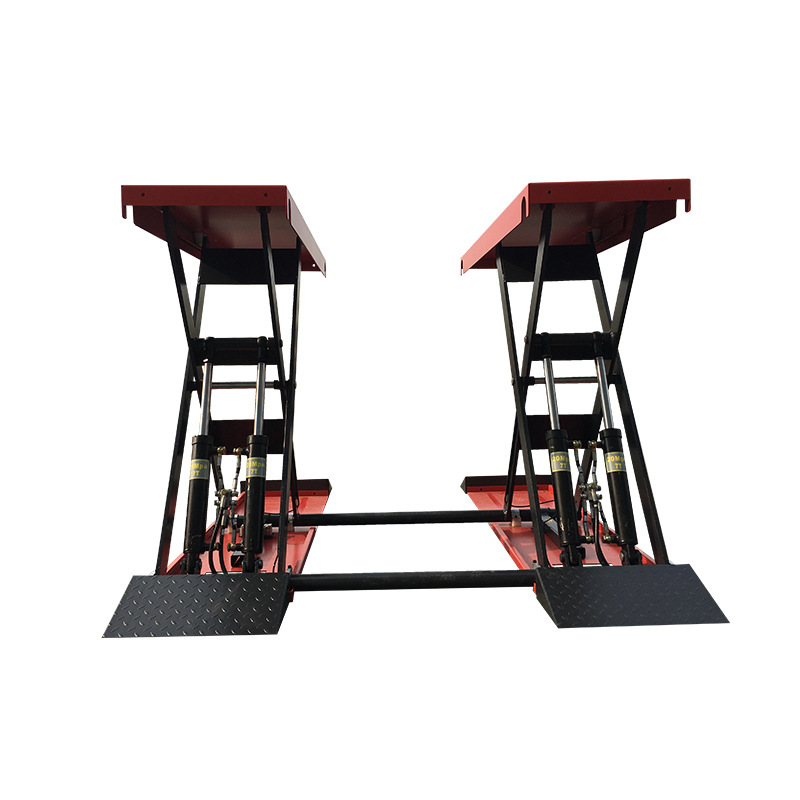 Litong elevador de coches 1,4 M levantamiento de pesas de cuatro cilindros tijeras de cuatro cerraduras instalación gratuita elevador de tijeras pequeñas sin surco