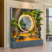 新中式假山流水摆件循环水喷泉客厅办公室酒店开业装饰水幕墙景观