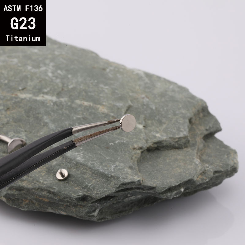 G23 Titanium Flat Buried Nail Lip Nail Ear Studs Base Nail Piercing Jewelry Accessories 5mm detail image 7