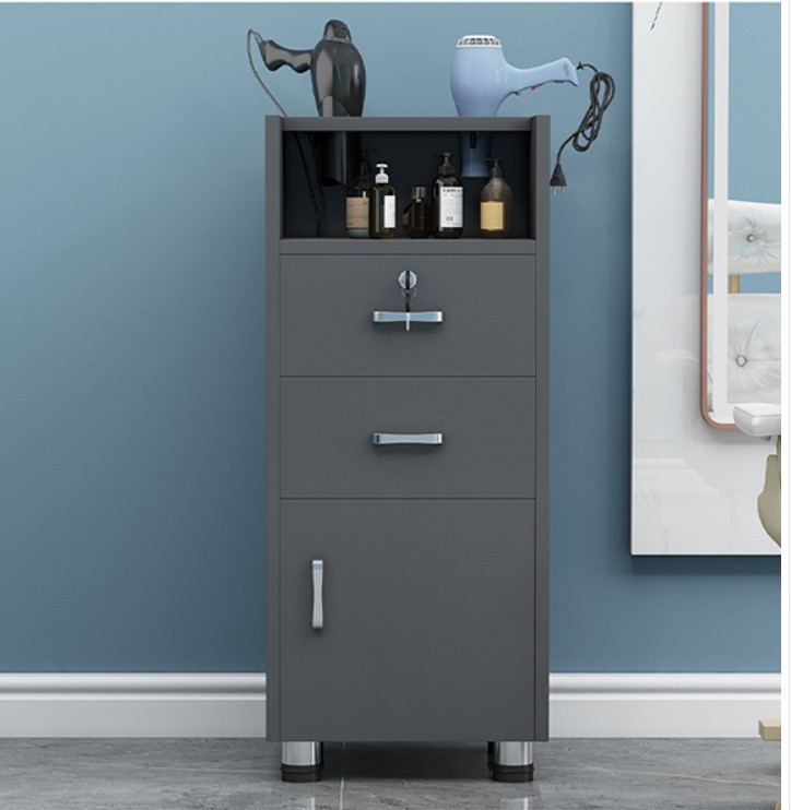 发廊柜美容美发店产品工具车柜子落地带抽屉式储物柜可移动理发柜