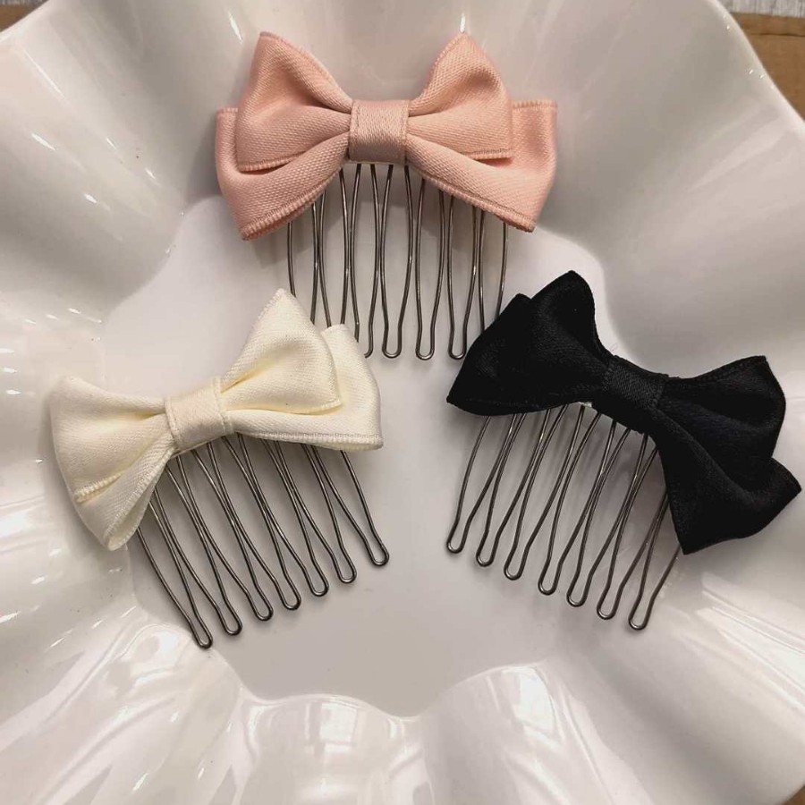 韩国水钻头发夹子发梳插梳刘海梳少女小蝴蝶结边夹碎发防滑刘海夹