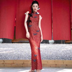 婚約ドレス、軽くて豪華なニッチデザイン、新しい中国風改良チャイナドレス、乾杯ドレス、ホームドレス、日常着ドレス