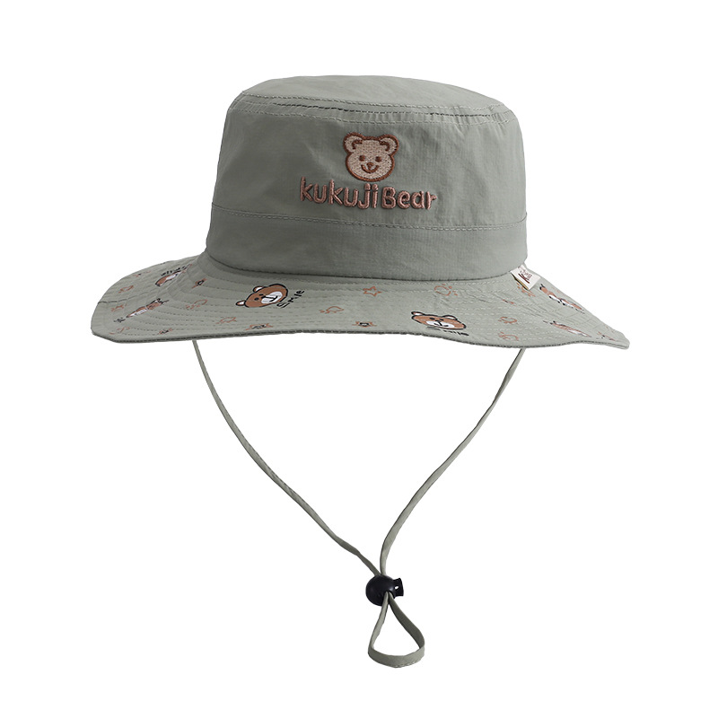 Sombreros para bebés primavera y otoño para niños sombreros delgados sombreros super bonitos osos sombreros para bebés sombreros de pescadores para niños coreanos