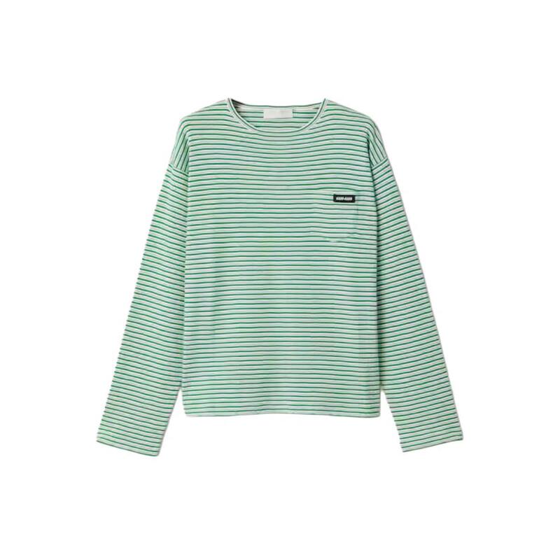 Nanyou High-Quality 26 Spring Retro Striped Long-Sleeve Knitted Sweater for Women, Loose Fit, Versatile Casual Top, Green