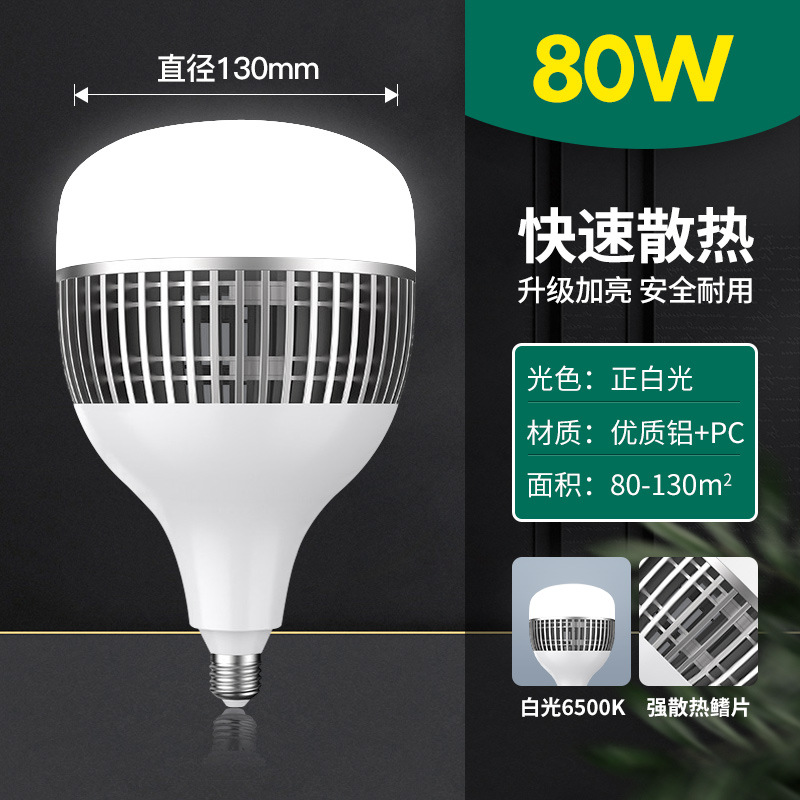 Bombilla LED súper brillante de 100W/200W de alta potencia, tipo aleta, con casquillo E27, para iluminación de taller, lámpara de bajo consumo.