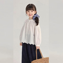 童装春装女童2025秋季新款儿童洋气百搭长袖休闲花边衬衫