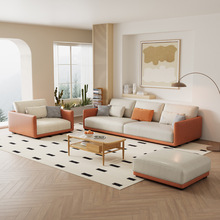 意式极简科技布沙发客厅小户型三四人位直排沙发简约公寓网红沙发