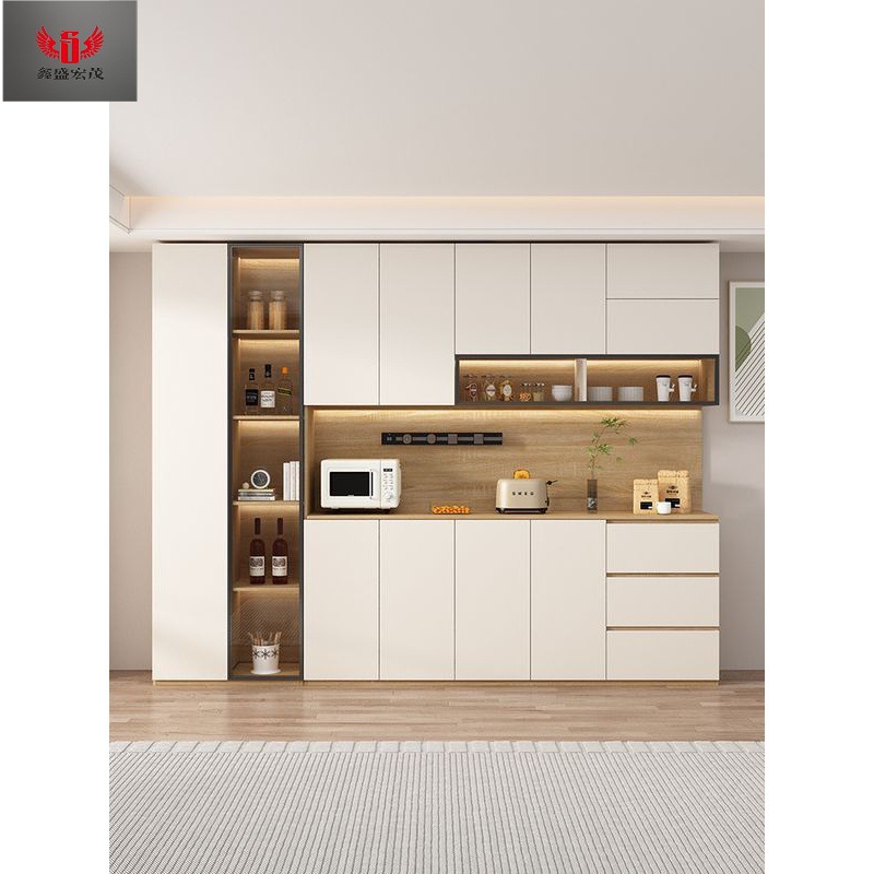 Gabinete de comedor de madera maciza contra la pared todo en un armario de vino de madera maciza sala de estar almacenamiento multifuncional gabinete de cocina