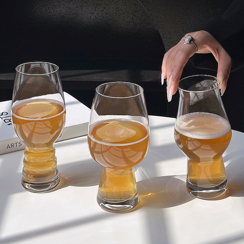 Tazas de cerveza artesanales de alta calidad, tazas de cerveza de vidrio, tazas de cerveza de gran tamaño, tazas de vino de gran capacidad, barras de pies altos.