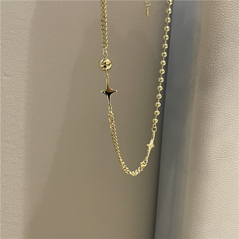 Clavicle Chain Niche Round Bead Ball Chain Splicing Mans Star Clavicle Chain Neck Chain display picture 5
