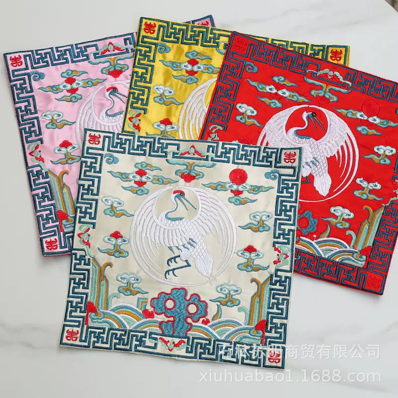 厂家直销清代官服补子绣片民族风情大凤补子布艺绣片工艺礼品绣片