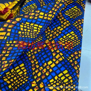 WAX 非洲仿蜡染布 全涤110克双面印花 总统选举头像 民族服装布