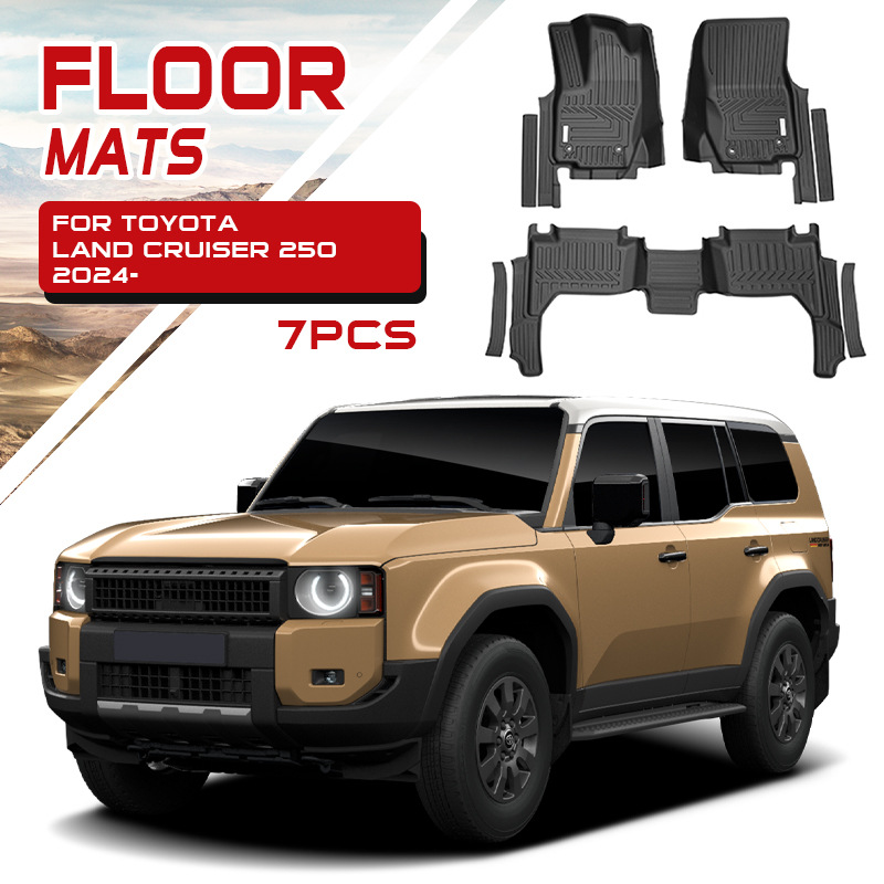 Txinrui Aplicable a Prado Alfombrilla para piso de coche Alfombrilla para pie TPE Land Cruiser LC250 Floor Mats