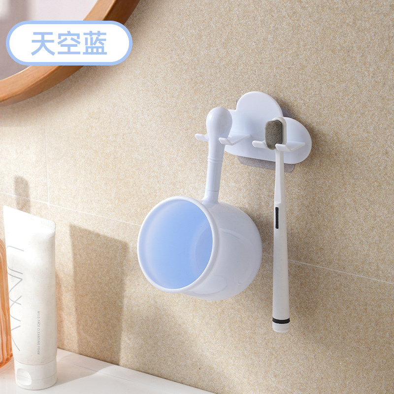 Creative Cloud Wash Cup Set New Wall Mounted Cepillo de dientes Cup Couple Grossed Anti-fall