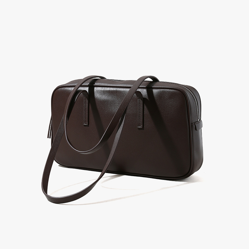Best-Selling Genuine Leather Women's Tote Bag Large Capacity Handbag Top Grain Cowhide Boston Underarm Commuter Bag - Thumbnail 7
