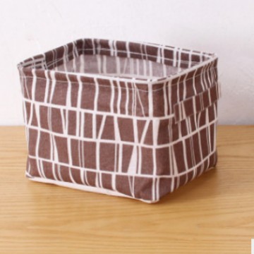 Tela con impresión portátil de algodón y lino cesta de almacenamiento artículos diversos de escritorio gabinete de organización ropa pequeña cesta de almacenamiento de tela