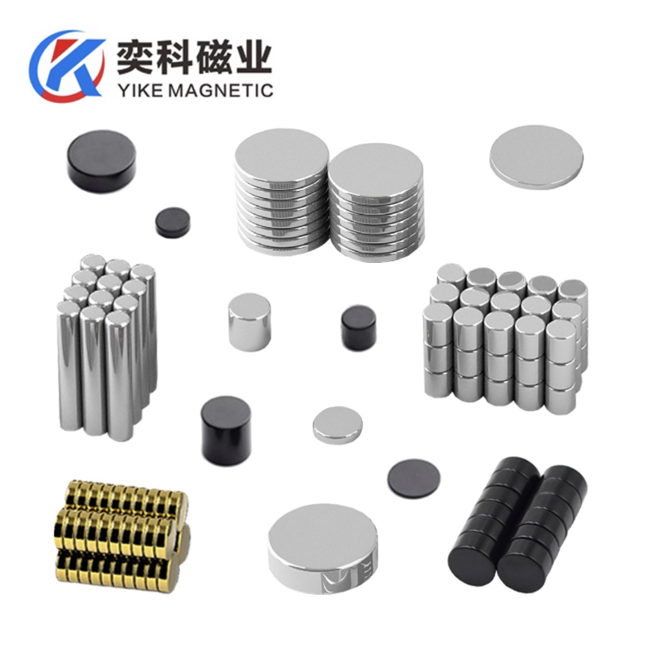 圆形冰箱贴磁铁钕铁硼强力磁柱圆柱强磁吸铁石磁铁圆片耐高温磁石