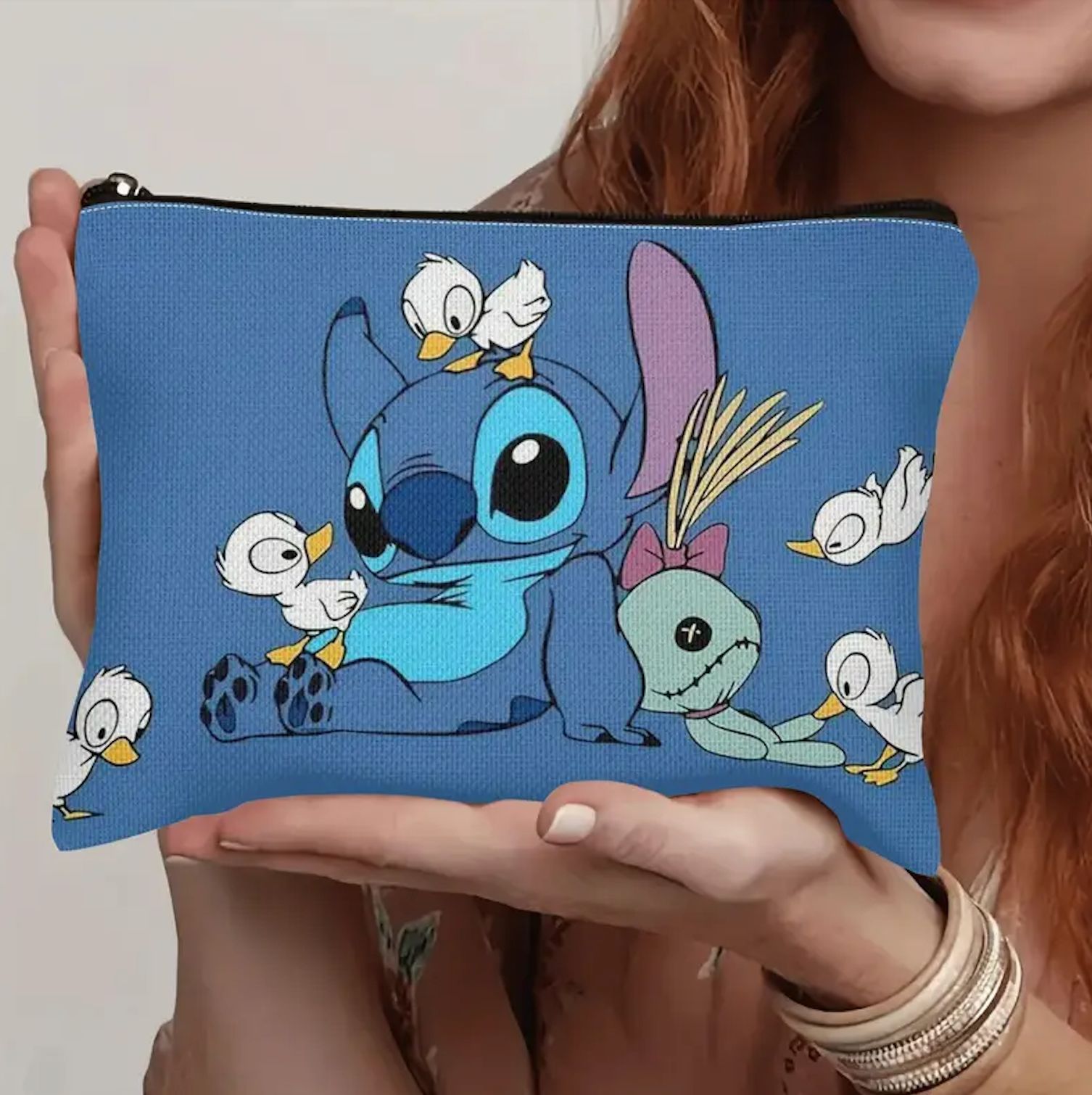 Amazon transfronterizo nuevo Stitch impresión a doble cara de dibujos animados lindo paquete de almacenamiento de gran capacidad fabricante al por mayor estudiante