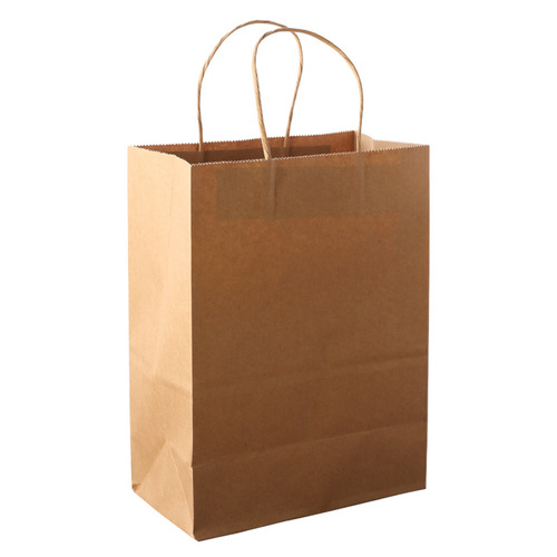Hand-carrying kraft paper square bottom tote bag clothing Christmas gift packaging paper bag take-out packaging bag wholesale can be printed
