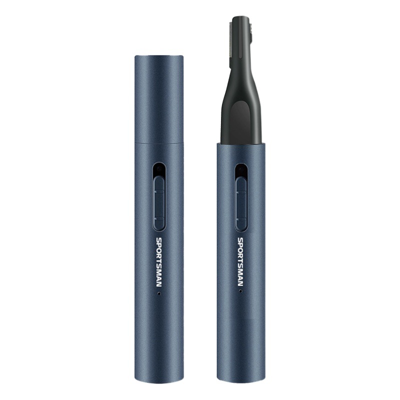 Tubo de aluminio metálico transfronterizo cortador de pelo de nariz eléctrico pintura para hornear recargable multifuncional reparador de pelo de afeitado de nariz dos en uno