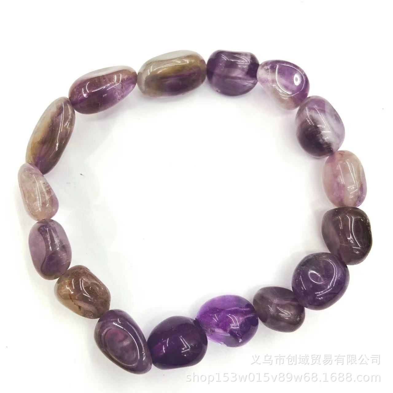 亚马逊热销天然不规则原石随形石手链水晶玛瑙不定型滚石手串批发