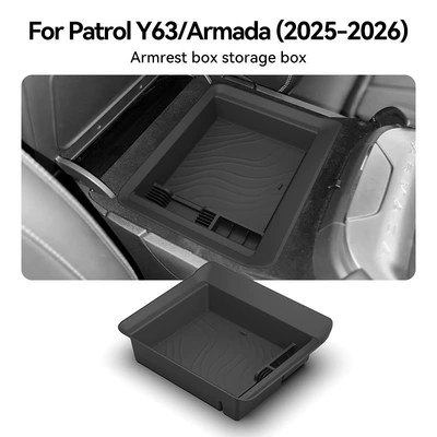 Suitable for 26 models of Patrol Y63 armrest box storage box Armade central console storage accessories (Car storage bag/box) - 26-models-of-nissan-patrol-y63amanda-armrest-storage-box-without-refrigerator