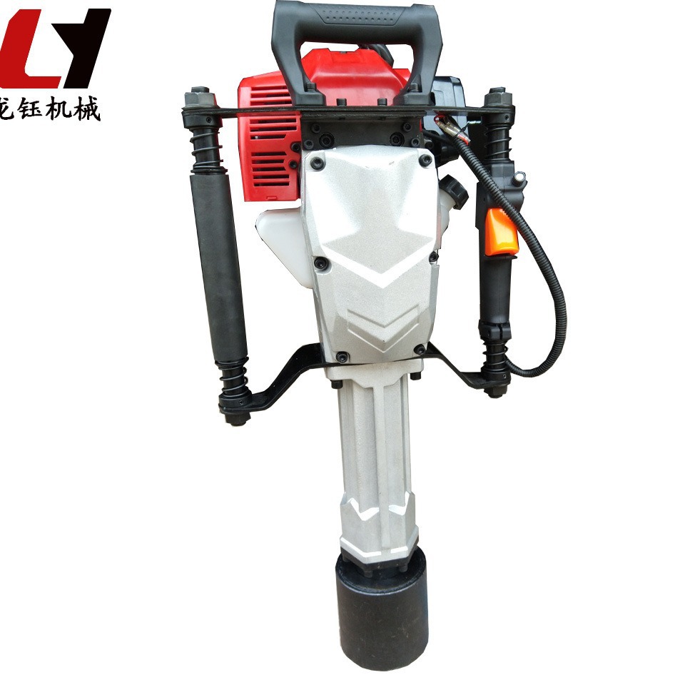 新款手提式建筑地打桩机 河坡汽油打桩机 加厚型拉网汽油打桩机