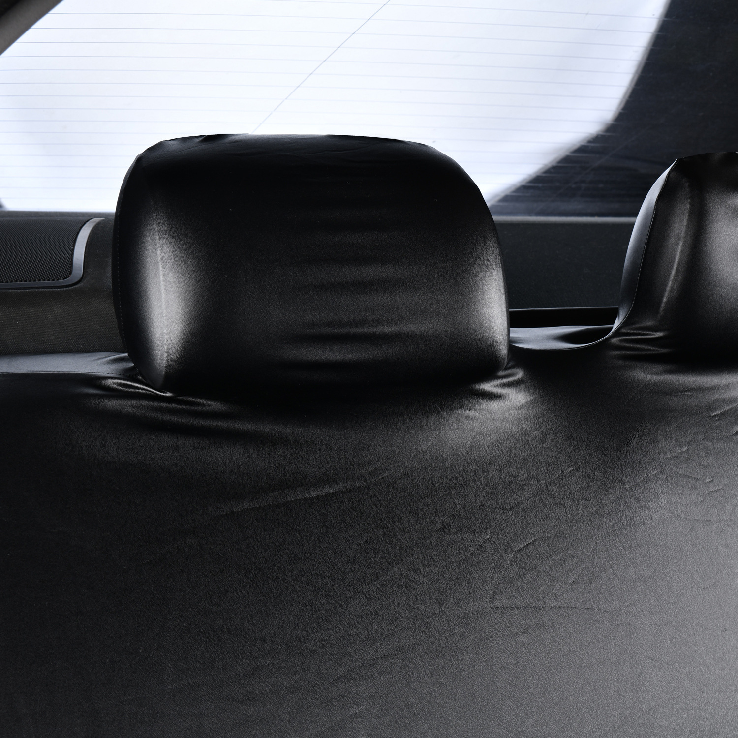 Pu Car Seat Cushion Cover, Elastic Universal Leather Rear Seat Three-Person Integrated Seat Cushion and Backrest Cover, Dustproof and Waterproof