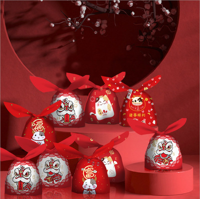 新款原创新年糖果包装袋可爱兔耳朵饼干袋牛轧糖雪花酥点心礼物袋