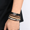 Woven bracelet handmade, leather accessory, genuine leather, wholesale