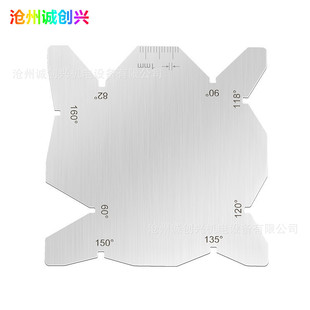 Stainless Steel Square Front Toughness Gauge Welding Inspection Ruler Bevel Angle Gauge Edge Misalignment Ruler Weld Gauge Bevel Angle