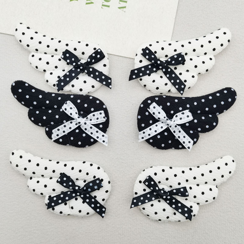 Sweet polka dot bow wings fabric DIY accessories, hair clips, hair accessories, doll clothing, angel wings accessories