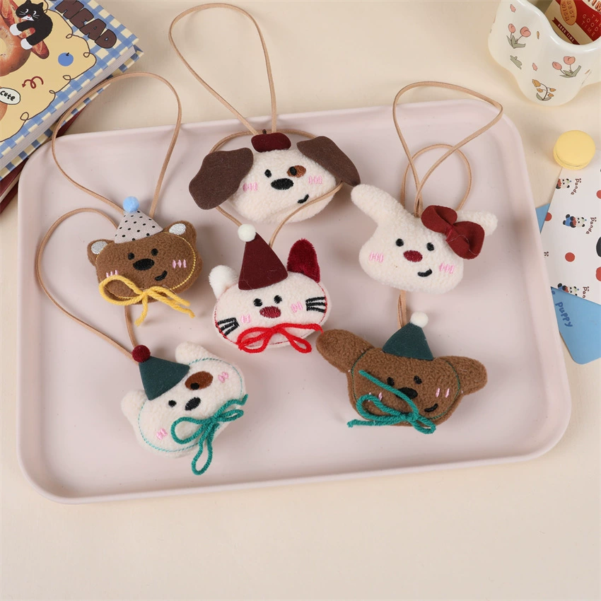 Ins ветер милый щенок маленький кролик мультфильм плюшевый скрипучий кукла сумка подвеска брошь diy материал для волос