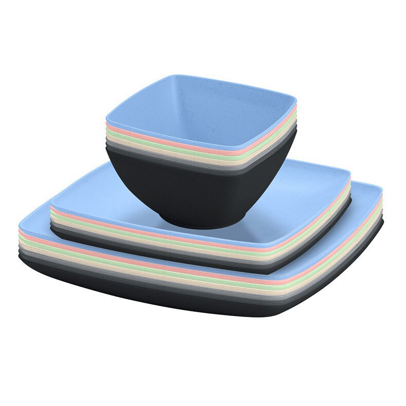 Wheat Straw Cereal Bowl Salad Plate Rice Bowl Water Cup Square Seasoning Dish Home Kitchen Party Party Reusable
