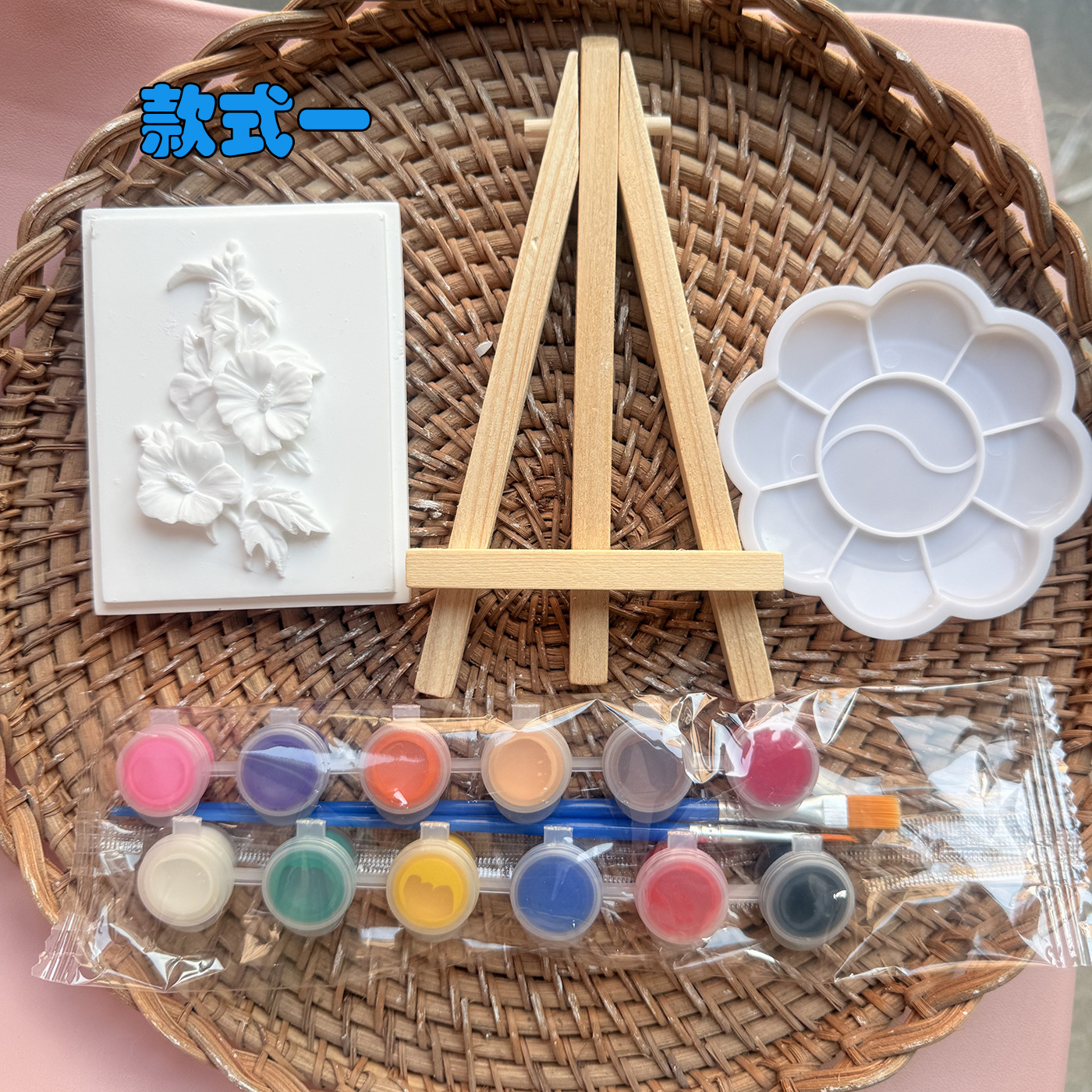 Adorno de Yeso en Relieve Floral DIY para Pintar y Decoración