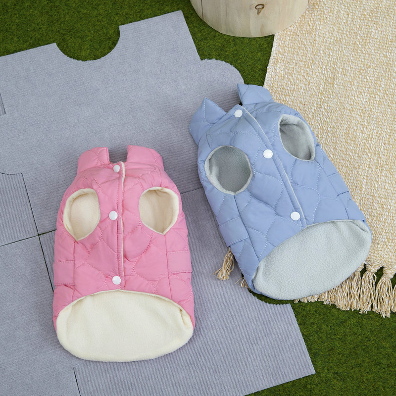 狗狗衣服带牵引扣冬季棉衣约克夏比熊泰迪小型犬宠物25微笑棉衣|undefined