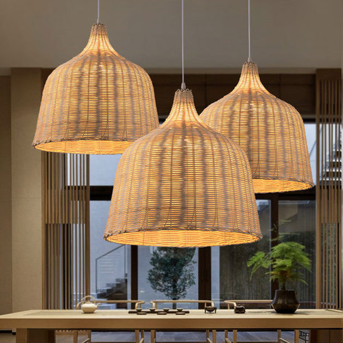 Japanese-style creative retro rattan pendant lamp personalized restaurant hotel handmade rattan light bed and breakfast tea room wabi-sabi style lighting